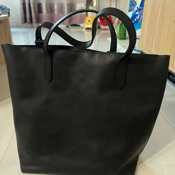 Convertible Leather Bag with Luggage Sleeve - Picture 5 of 7